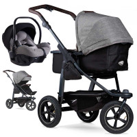 TFK mono 2 premium grau Luftrad Kinderwagen 3in1 Set + Avionaut Babyschale Pixel Pro 2