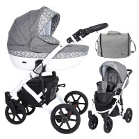 Kunert Kinderwagen Mila Black Frame MI-15-W gray check