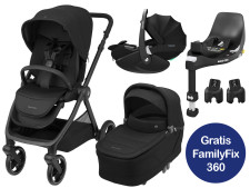 Maxi Cosi OXFORD PLUS TWILLIC BLACK 4in1 Set mit Pebble 360 Pro2 + Base FamilyFix360
