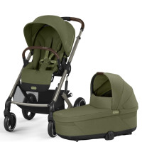 Cybex Balios S Lux Moss Green | Rahmen taupe Kombi Kinderwagen 2in1
