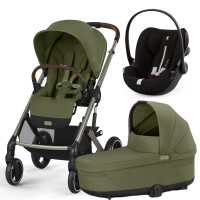 Cybex Balios S Lux Moss Green | Kinderwagen Bundle S 3in1 inkl. Babyschale Cloud G