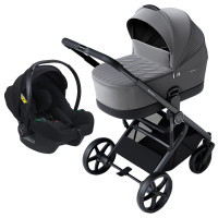 Avionaut Sirius Grey 3-in-1 Kinderwagen Bundle mit Babyschale Cosmo Airflow