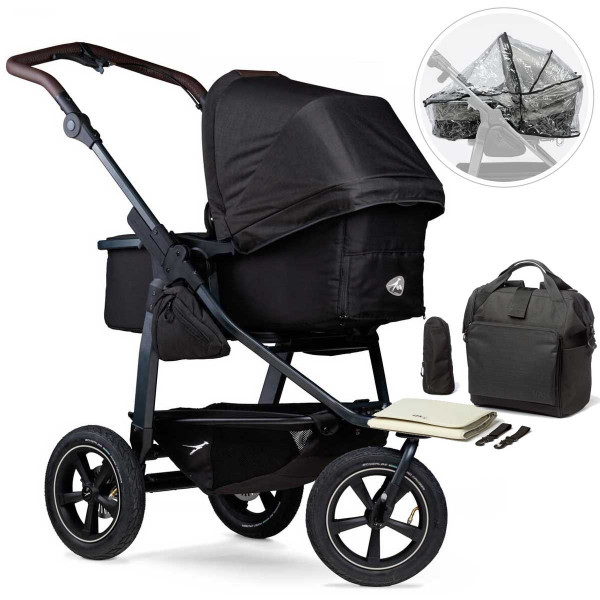 TFK mono 2 - Kombi Kinderwagen schwarz mit Luftrad 2023 Set