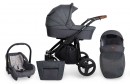 Kombi Kinderwagen Rotax Grafit - Gestell schwarz