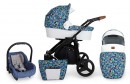 Kombi Kinderwagen Rotax Tukan weiss - Gestell schwarz