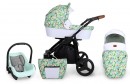 Kombi Kinderwagen Rotax Melone-weiss - Gestell schwarz