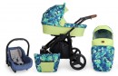 Kombi Kinderwagen Rotax Laub-Limone - Gestell schwarz