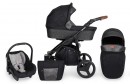 Kombi Kinderwagen Rotax Schwarz - Gestell schwarz