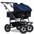 TFK duo Zwillings- Kombi Kinderwagen mit Luftrad-Set marine