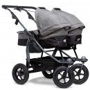 TFK duo Zwillings- Kombi Kinderwagen mit Luftrad-Set Premium Grau