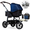 TFK mono 2 - Kombi Kinderwagen marine mit Luftrad 2023 Set Wickeltasche Regenschutz