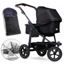 TFK mono 2 schwarz Kombi Kinderwagen mit Luftrad Set Fusack Regenschutz 2023