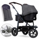 TFK mono 2 premium anthrazit Kombi Kinderwagen mit Luftrad Set Fusack Regenschutz 2023