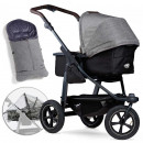 TFK mono 2 premium grau Kombi Kinderwagen mit Luftrad Set Fusack Regenschutz 2023