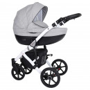 Kunert Kinderwagen Mila White Frame MI-06 grau meliert